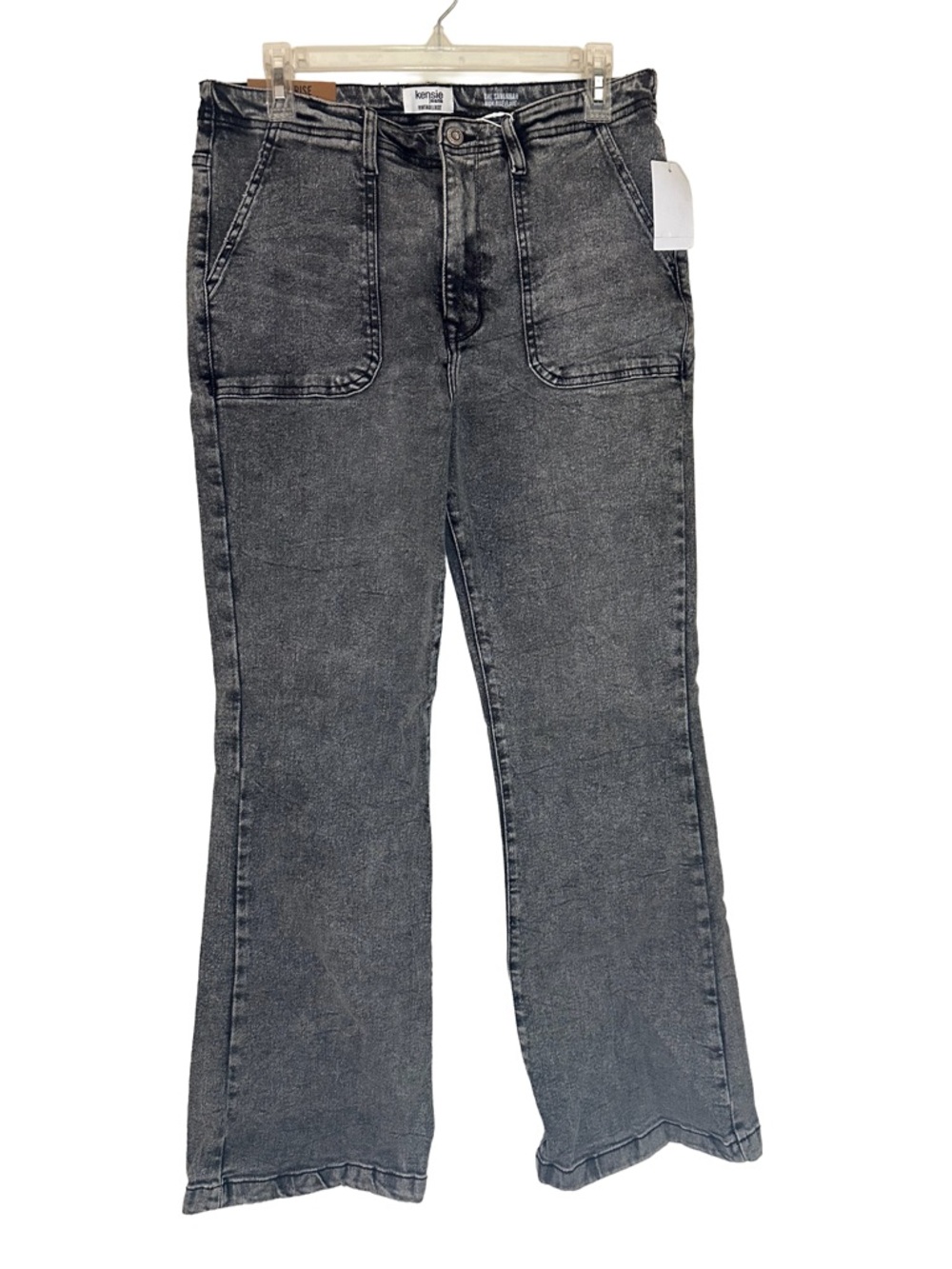 Kensie Jeans The Savannah High Rise Flare Vintage Luxe Gray 10/30 NWT